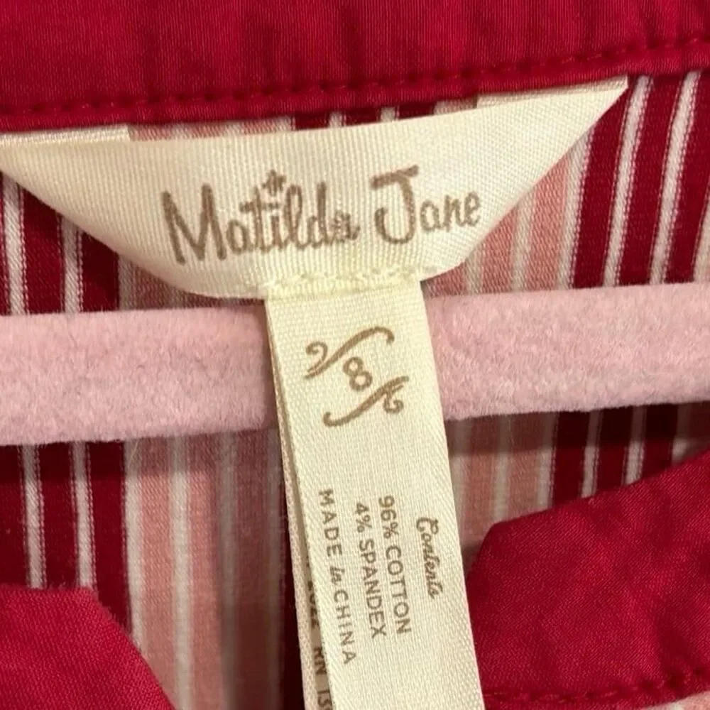 Matilda Jane Girls Heart to Heart Bookworm Knit Lap Dress Pink Red Size 8